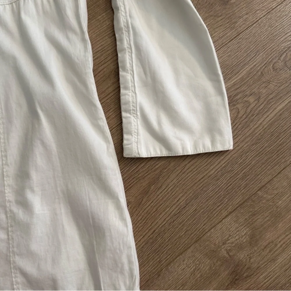 NWT FREE PEOPLE Thea Mini Dress White Button-down Long‎ Sleeve Size Large